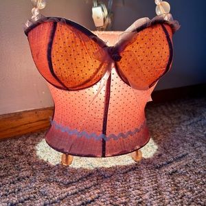 Pink Corset Bustier Unique Table Lamp